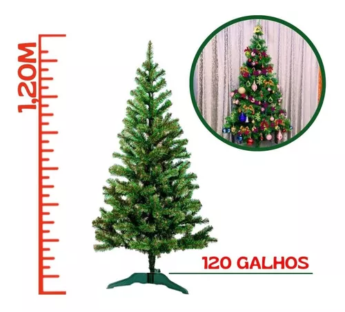 Árvore De Natal Pinheiro Luxo Barato 1,20 Altura 120 Galhos - Escorrega o  Preço