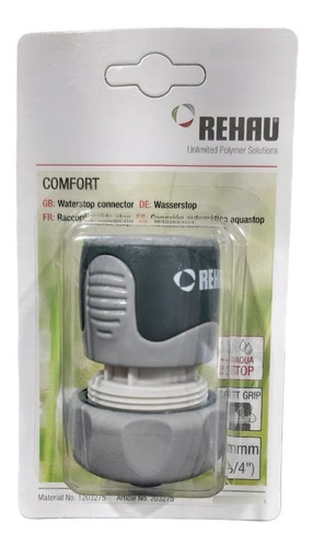 Imagen 2 de 5 de Conexion Rapido Pvc X 3/4 Aquastop Linea Comfort Rehau