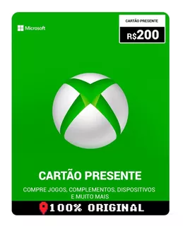 Cartão Xbox Live 200 Reais Gift Card Brasileiro Envio Flash