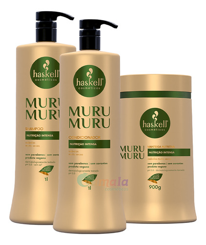 Kit Murumuru Haskell 1 Litro Shampoo Condicionador Máscara