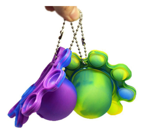 Llavero Pop It Fidget Antistress Sensory reversible con forma de pulpo