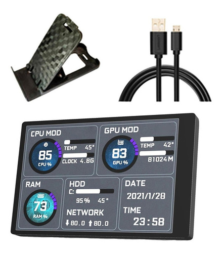 Display Ips De 3,5 Polegadas Para Cpu Gpu Ram Hdd Dynamic