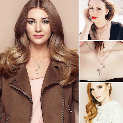 Soufeel Collar Con Inicial De Rosa Personalizada, Colgante C