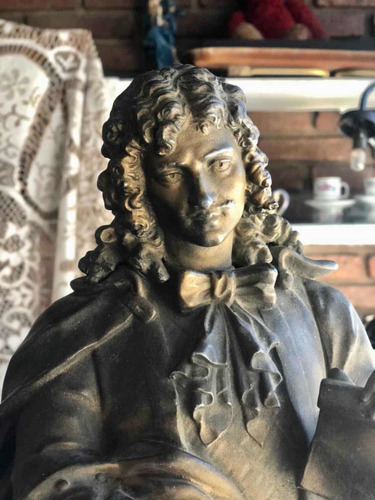 Imagen 6 de 7 de Antigua Escultura Petit Bronce Moliere