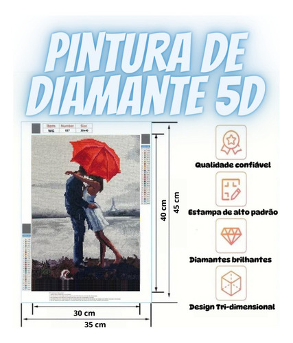 C Kit Pintura De Diamante 5d Diy 30x40 Quebra Cabeça Em