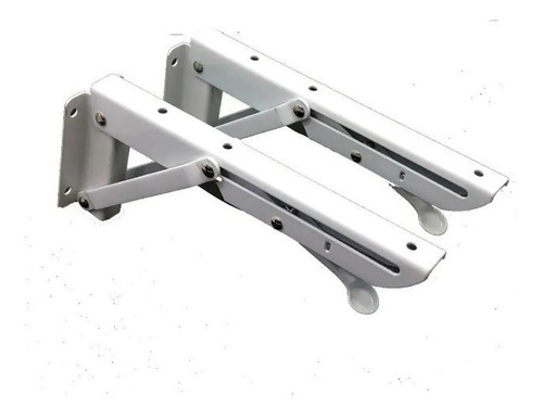 Imagen 1 de 7 de Mensula Mesa Rebatible Par 34 Cm Blanco 80kg Reforzada Mr112