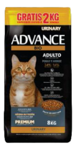 Advance Bio Premium Gatos X 8 Kg Urinary Dm Mascotas