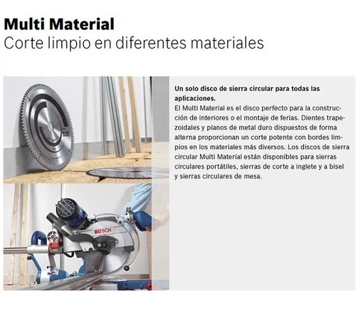 Imagen 9 de 9 de Hoja Sierra Circular 254mm Bosch 120d Multimaterial +guantes
