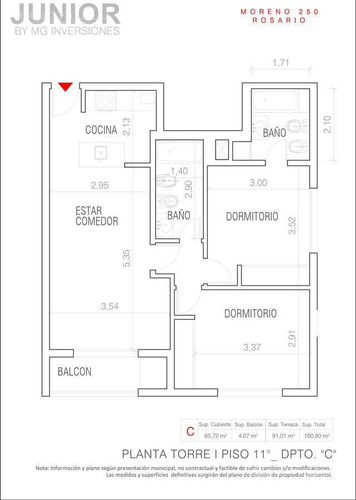 Imagen 12 de 14 de Departamento De 2 Dormitorios En Venta En Rosario