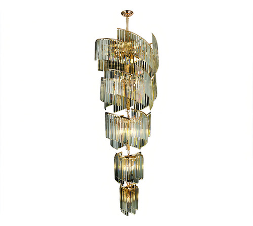 Pendente Lustre 200cm Metal Cristal Dourado Sindora Dcd06516 110v/220v