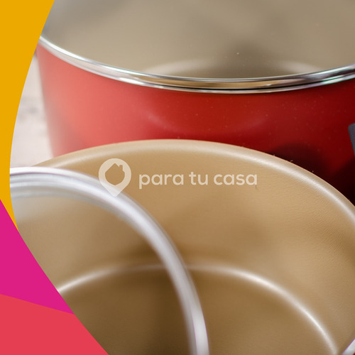 Imagen 3 de 10 de Ollas Tramontina Bateria Cocina Set 7 Pz Turim Teflón Ct