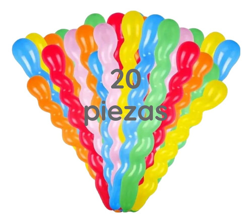 Globos De Latex Forma Espiral Paq 20 Piezas Colores Surtidos