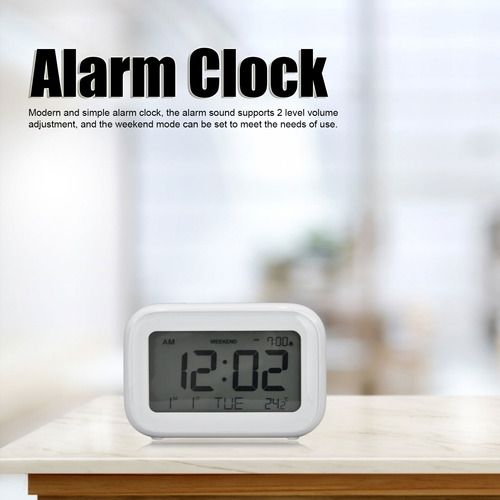 Reloj Digital Mini Alarma Pantalla Lcd Función Snooze 12h 24