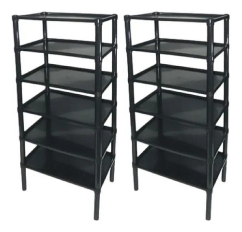 Combo 2 Muebles Rack 6 Estantes 83 Cm Tu Mueble Organizador.