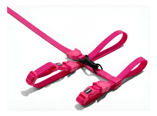 Peitoral Para Gatos Zee.Dog Em Náilon Rosa Pink Led Resistente À Água