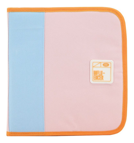 Carpeta Influencer Nro. 3 Poliéster 100% C/ Bolsillos Red Inf 68.1508.2 Celeste/rosa