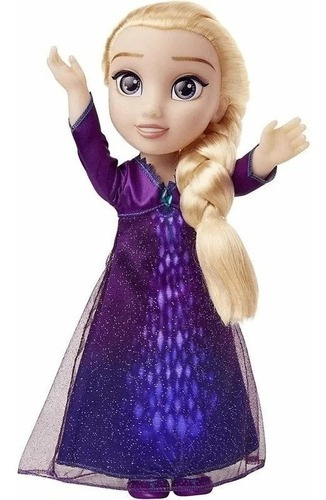 Muñeca Frozen 2 Elsa Articulada 38cm Con Luz Y Sonidos