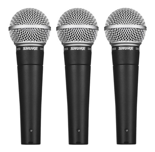 Kit 3 Microfones Profissionais De Mão Sm58-lc - Shure