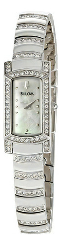 Reloj Bulova Mujer Clasico Cristales 96t13 Color De La Malla Plateado Color Del Bisel Plateado Color Del Fondo Blanco