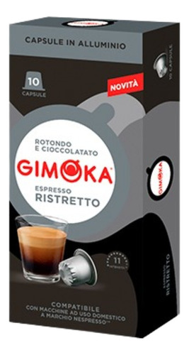 Cápsulas De Café Gimoka Ristretto Aluminio 10 Cápsulas