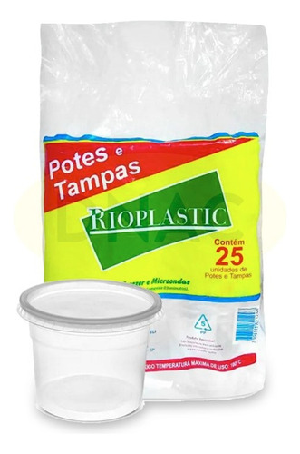 Pote Descartável Redondo C/ Tampa Transparente 140ml - 50un