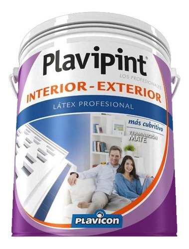 Latex Interior Exterior Mate Plavipint Antihongo 20 L Blanco