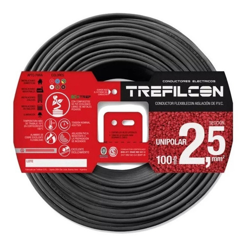 Cable Unipolar 2.5mm Normalizado Trefilcon Rollo X 50 Mts