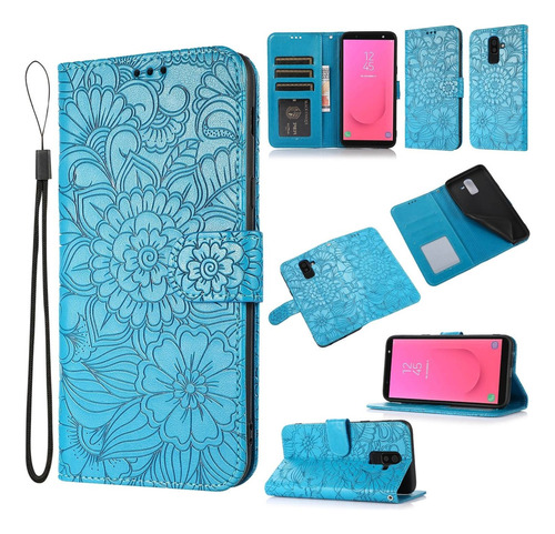 Funda De Piel De Girasol For Samsung Galaxy J8