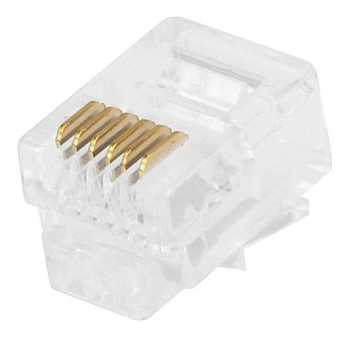 Monoprice Rj12 6p6 c Plug Flat Stranded, 50 piezas/bolsa.