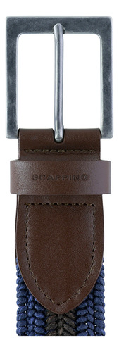 Cinturón Casual Scappino Trenzado Algodón Hombre Color Café obscuro Talla 32