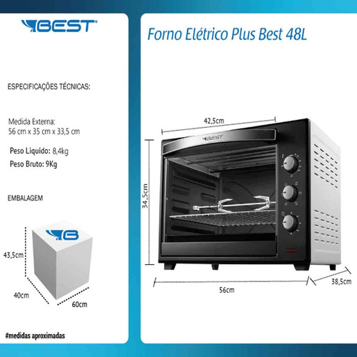 Forno Eletrico Best De Bancada Plus 48l 220v