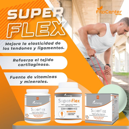 Super Flex Colageno Fitocenter Cartilago - Mg - Calcio 450g