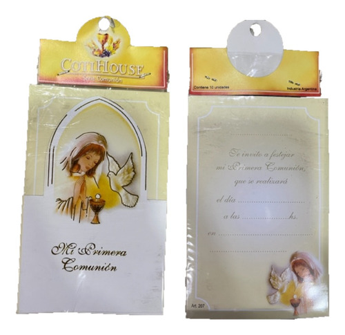 Invitación Comunión Virgen Niña - Librito - Pack X 10 
