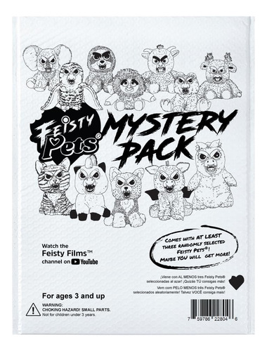 Para Pelúcia Feisty Pets 23cm - Várias Cores E Modelos