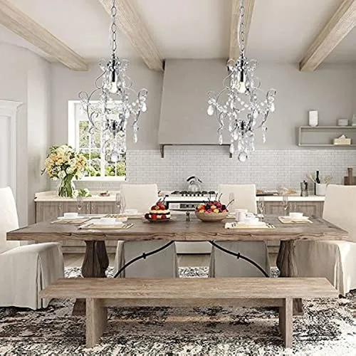 Riomasee Plug In Chandelier Mini Chrome Crystal Chandelier 1