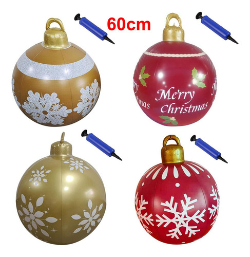 Juego De Esferas Navideñas Inflables Gigantes Para Patio Ext