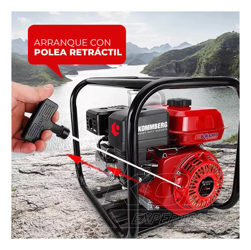 Motobomba Kommberg Kb-wp50 7hp Riego Drenaje 50mm Naftero 4 Tiempos 3600 Rpm
