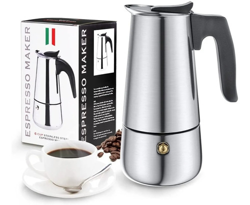 Cafetera Italiana Moderna Grande 12 Tazas Expreso Acero Inox