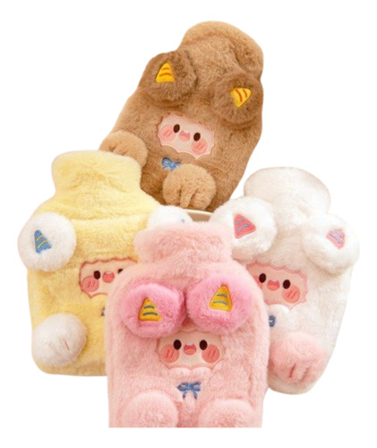 Bolsa De Agua Caliente Infantil Con Funda De Peluche 800 Ml Marrón