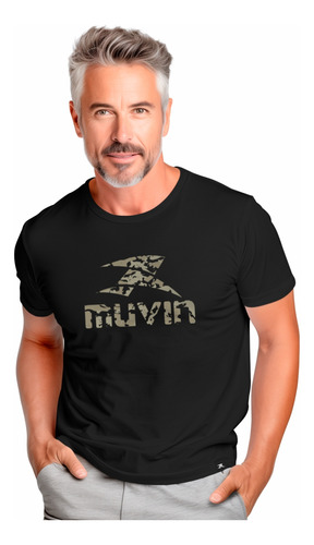 Camiseta Algodão Muvin Camuflado Masculino Esporte Conforto