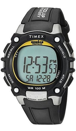 Reloj Timex T5e231 Ironman Classic 100 Negro Amarillo Correa
