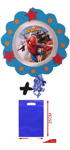 Piñata Spiderman + 10 Bolsas Plásticas Para Dulces