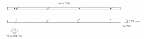 Luminario Lineal Led Empotrar Bl U 2400 50w/100-305v. Blanco