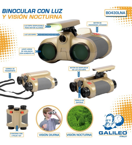 Imagen 4 de 5 de Binocular Con Luz Visión Nocturna Galileo