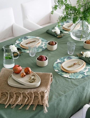 Imagen 2 de 4 de Mantel Redondo Tussor Deco Petite Affaire