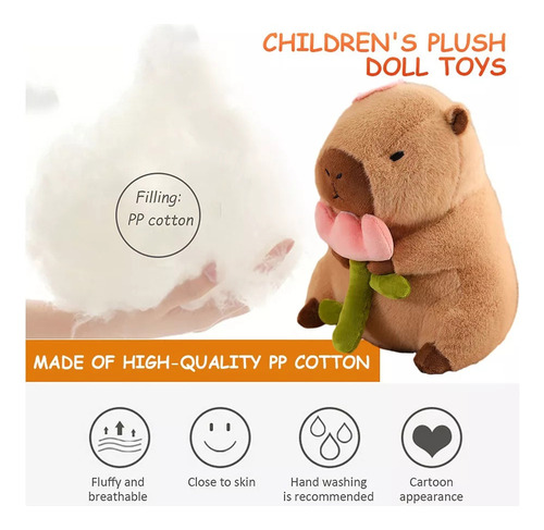 4.11 Peluche De Carpincho Con Flor De 30 Cm, Regalo
