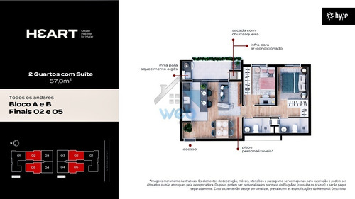 Imagem 13 de 25 de Heart Urban Habitat - Apartamentos À Venda No Bairro Santa Felicidade, Com 2 E 3 Quartos Com Suíte. - Ap00770 - 70811298