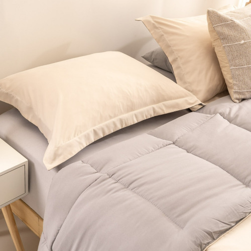 Plumón Quilt 2 Plazas Arredo Reversible Colores Lisos