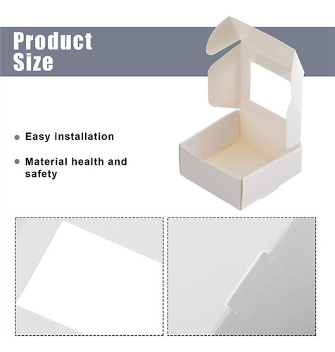 Mini Caja De Papel Kraft De 100 Piezas Con Ventana Y Embalaj