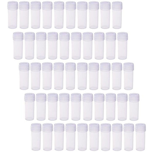 Bcp 50pcs 5ml Muestra De Plástico Botella Pequeña Vial Via